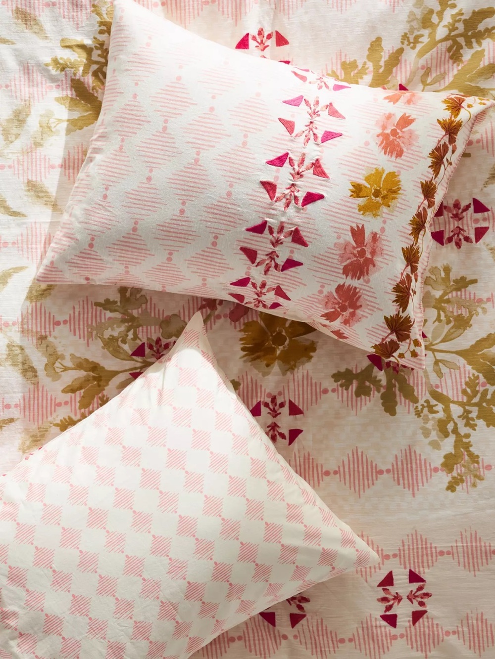 Anthropologie Embroidered Eleni King Sham Set
